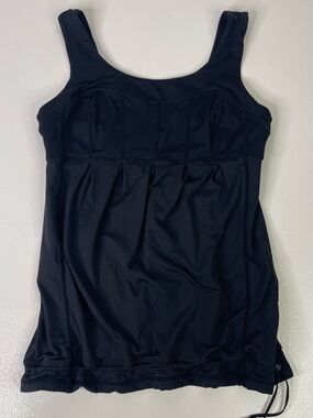 Lululemon Black Cinch Drawstring Hem Tank Top Side Cargo Pocket Size 4 / XS